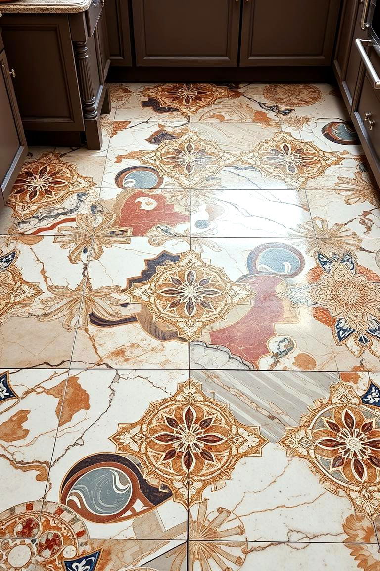 Mosaic Marble Patterns - 24 Marble Kitchen Floor Ideas