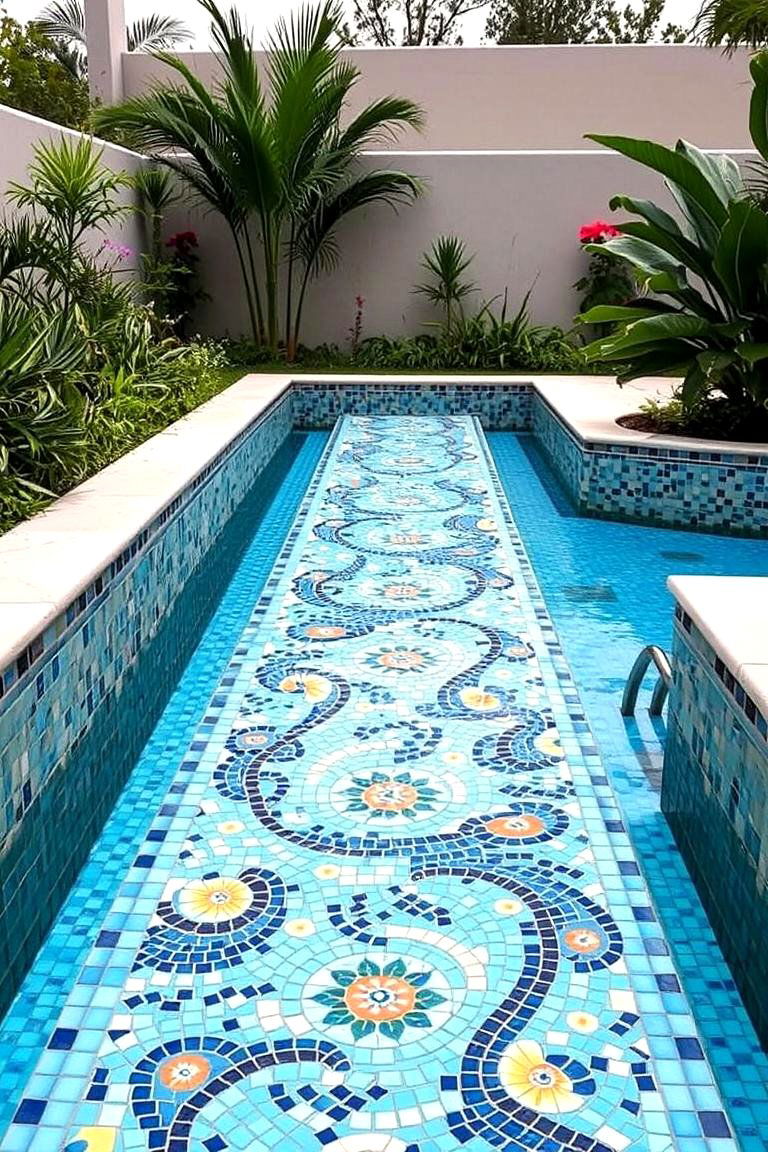 Mosaic Pathways for Visual Divides - 24 Pool Privacy Ideas