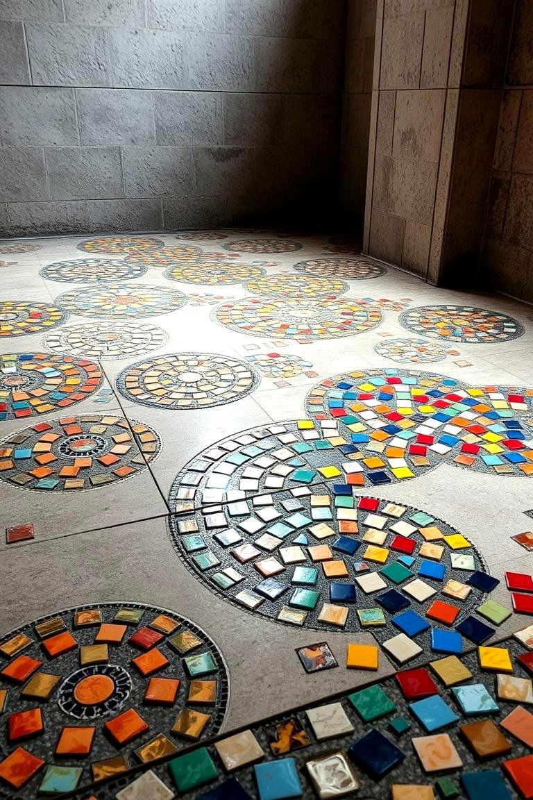 Mosaic Pattern Concrete Floors - 24 Concrete Floor Design Ideas