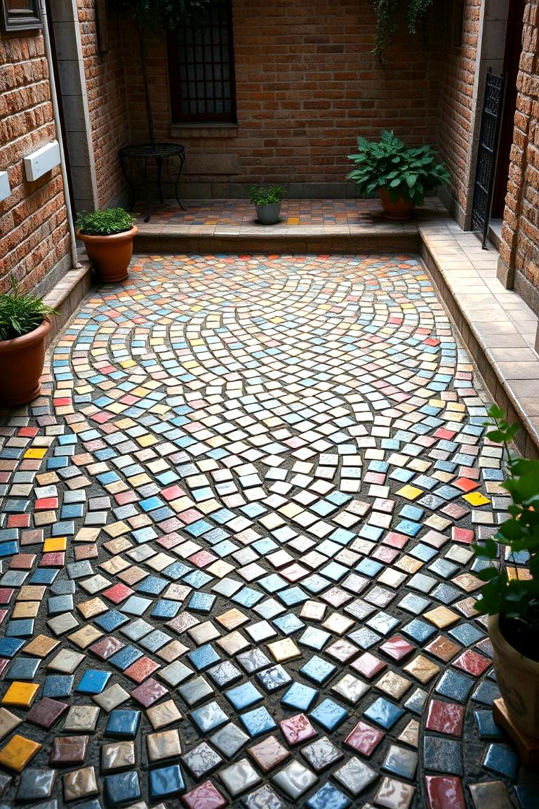 Mosaic Pattern Inspiration - 24 cobblestone patio ideas