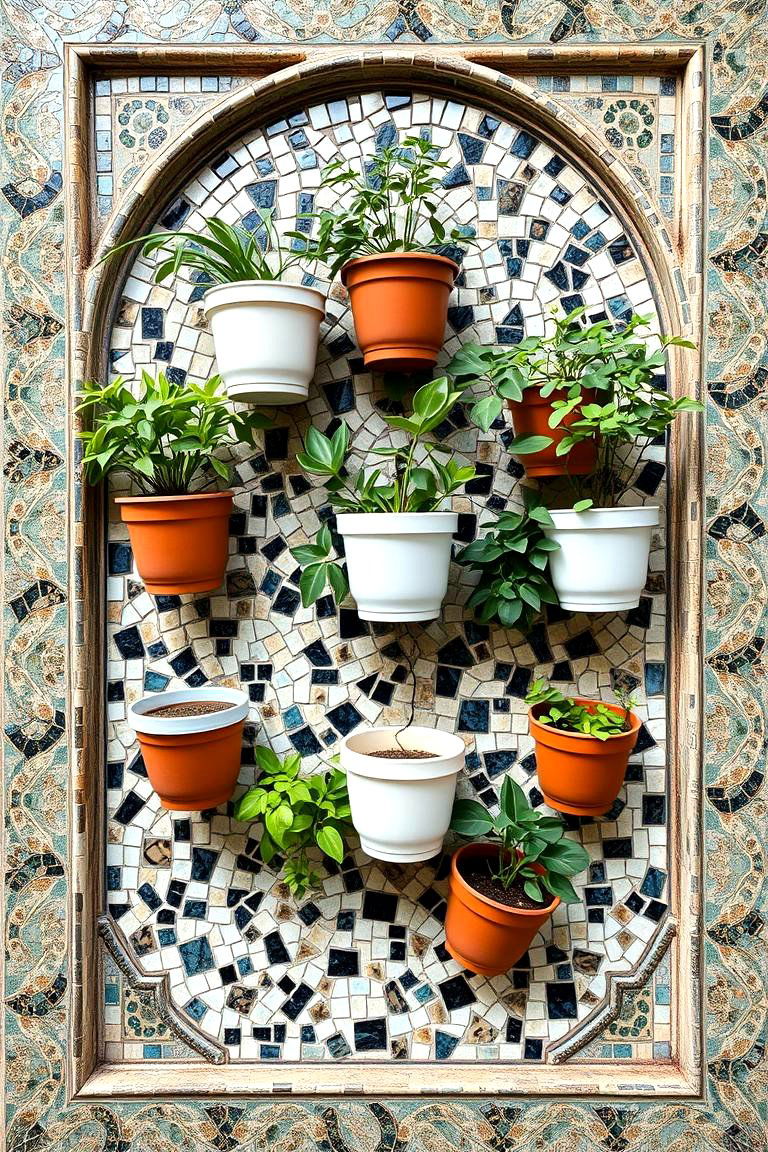 Mosaic Plant Wall - 24 Mosaic Garden Ideas