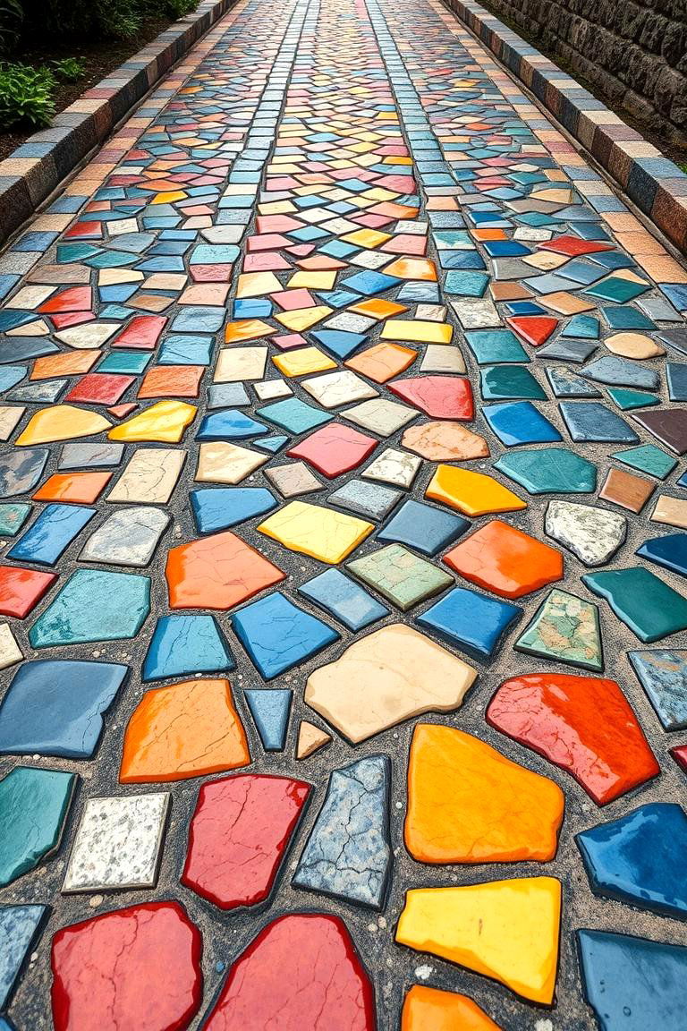 Mosaic Stone Pathway - 24 Stone Walkway Ideas