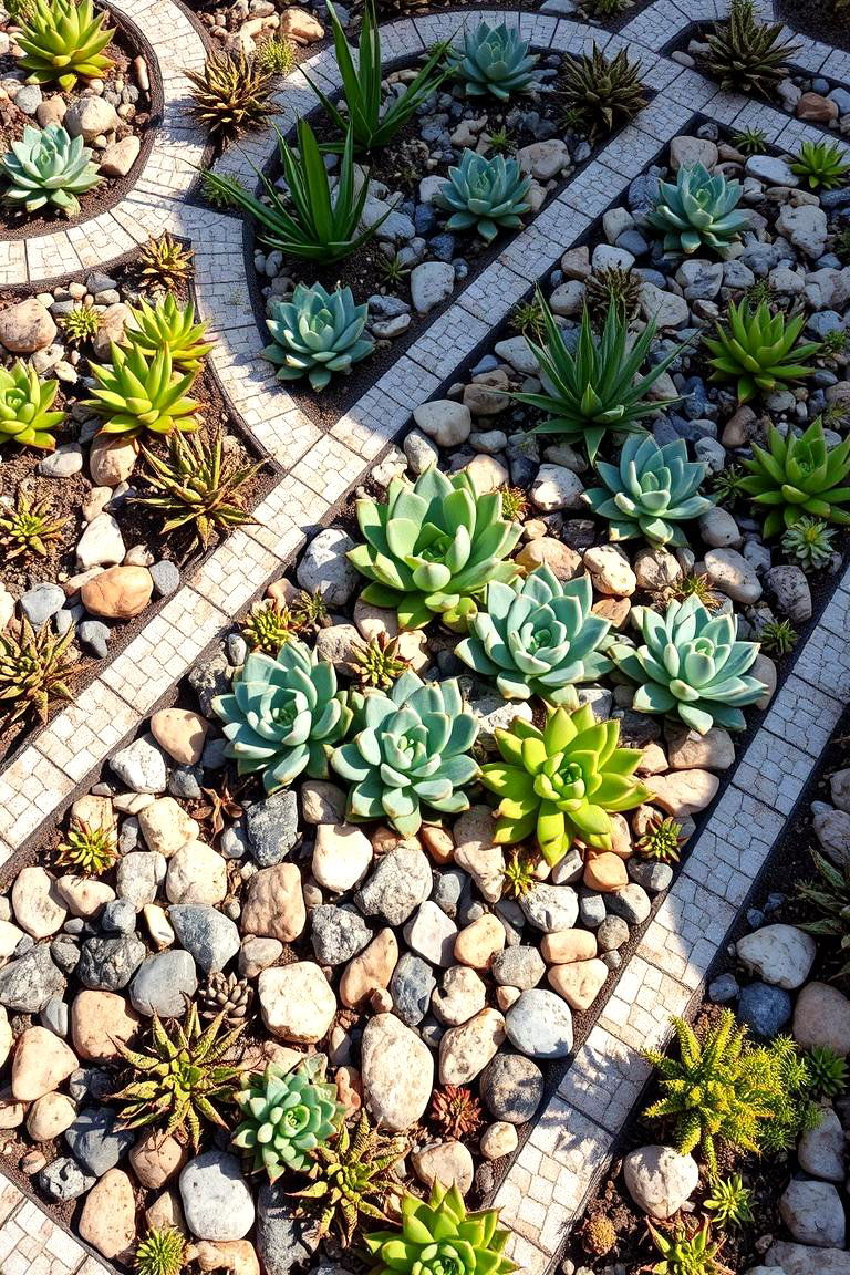 Mosaic Succulent Garden - 24 Succulent Garden Ideas