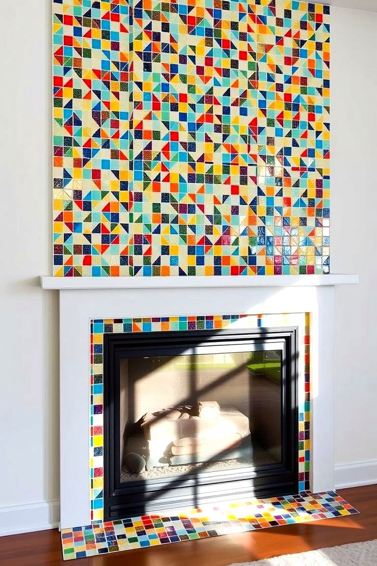 Mosaic Tile Accents - 24 Fireplace Accent Wall Ideas