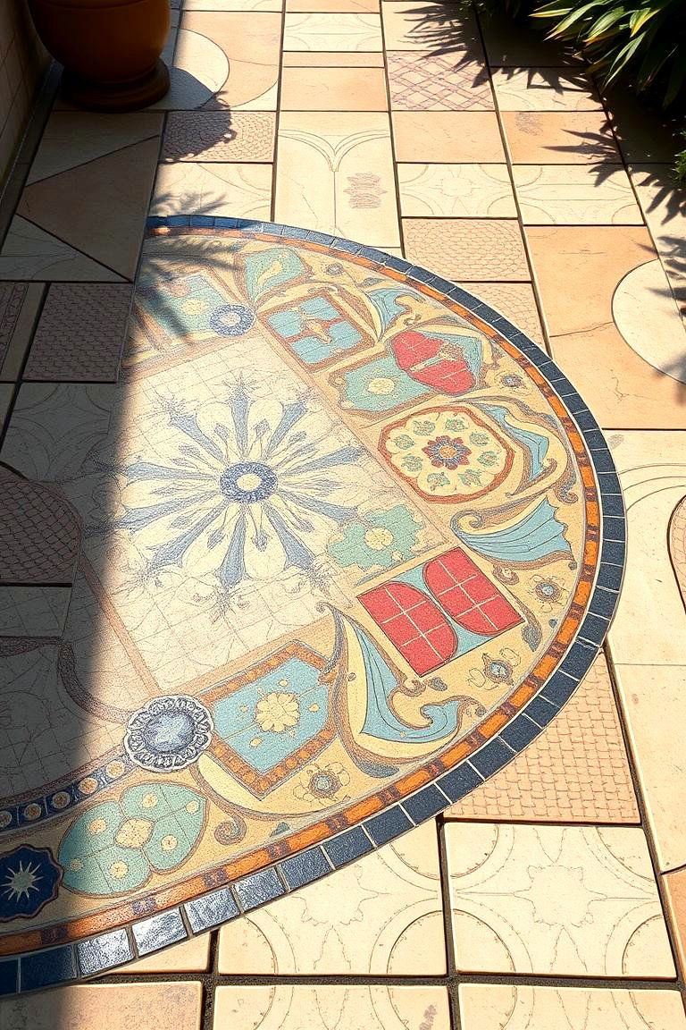 Mosaic Tile Accents - 24 Small Patio Ideas
