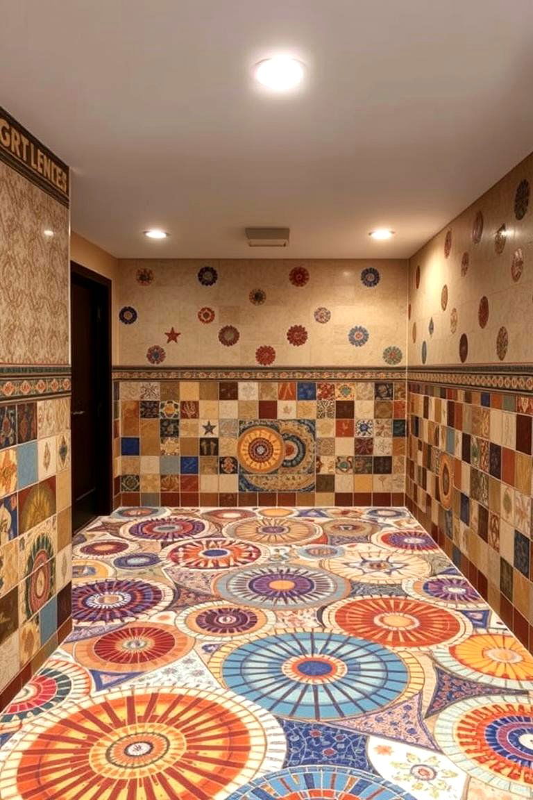 Mosaic Tile Designs - 24 Basement Floor Ideas