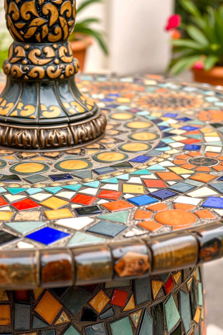Mosaic Tile Details - 24 Mediterranean Patio Ideas