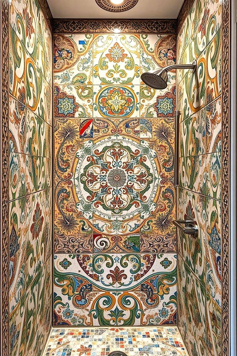 Mosaic Tile Elegance Shower - 24 Luxury Shower Ideas