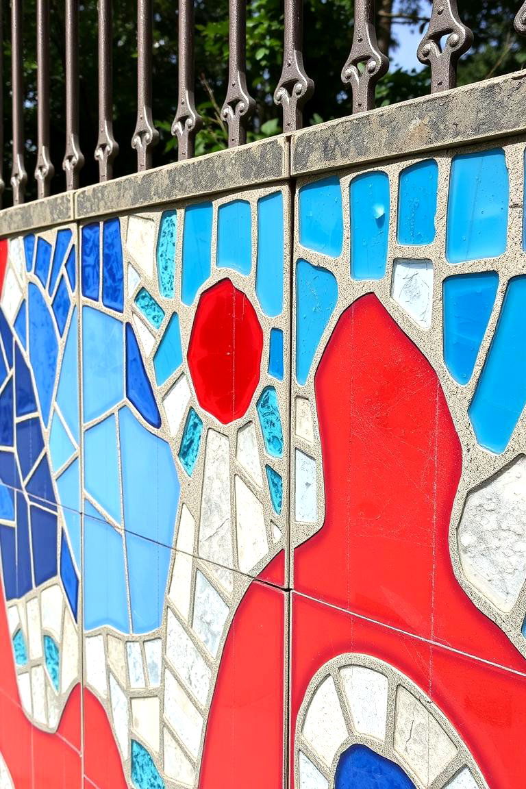 Mosaic Tile Fence - 24 Fence Art Ideas