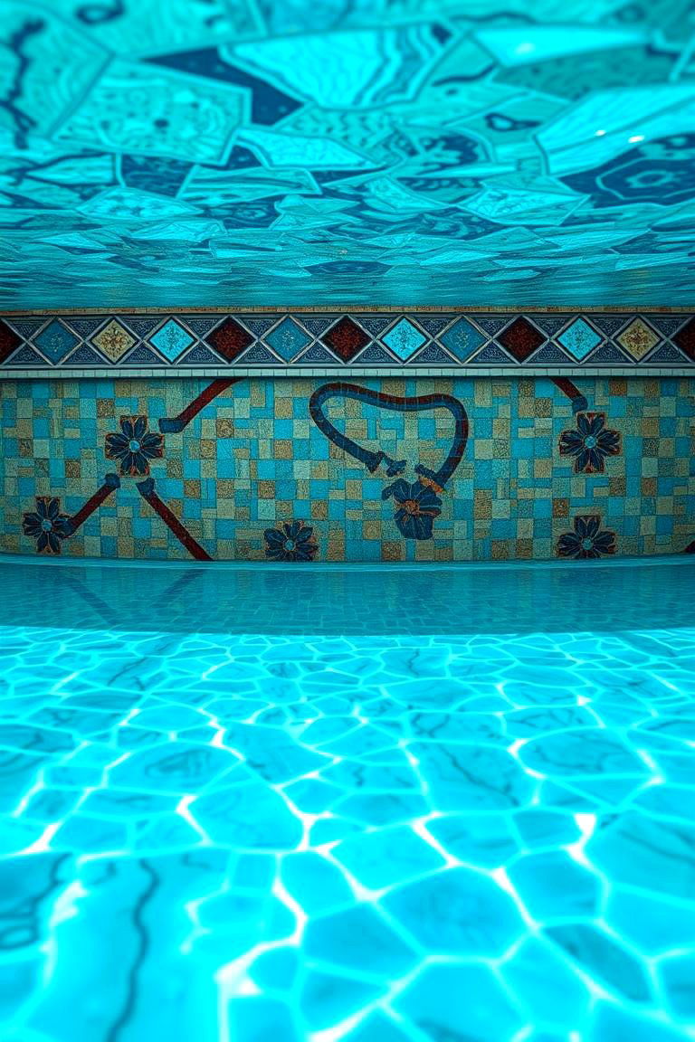 Mosaic Tile Lagoon Pool - 24 Lagoon Pool Design Ideas