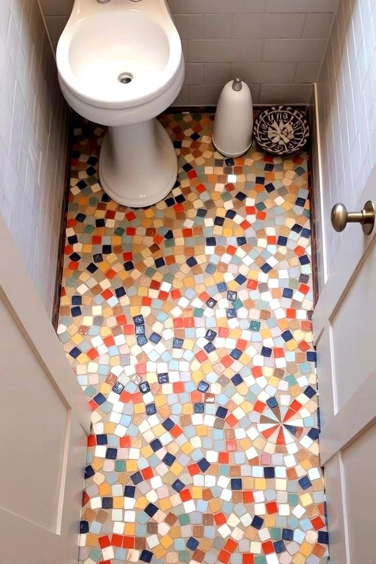 Mosaic Tile Magic - 24 Small Bathroom Flooring Ideas