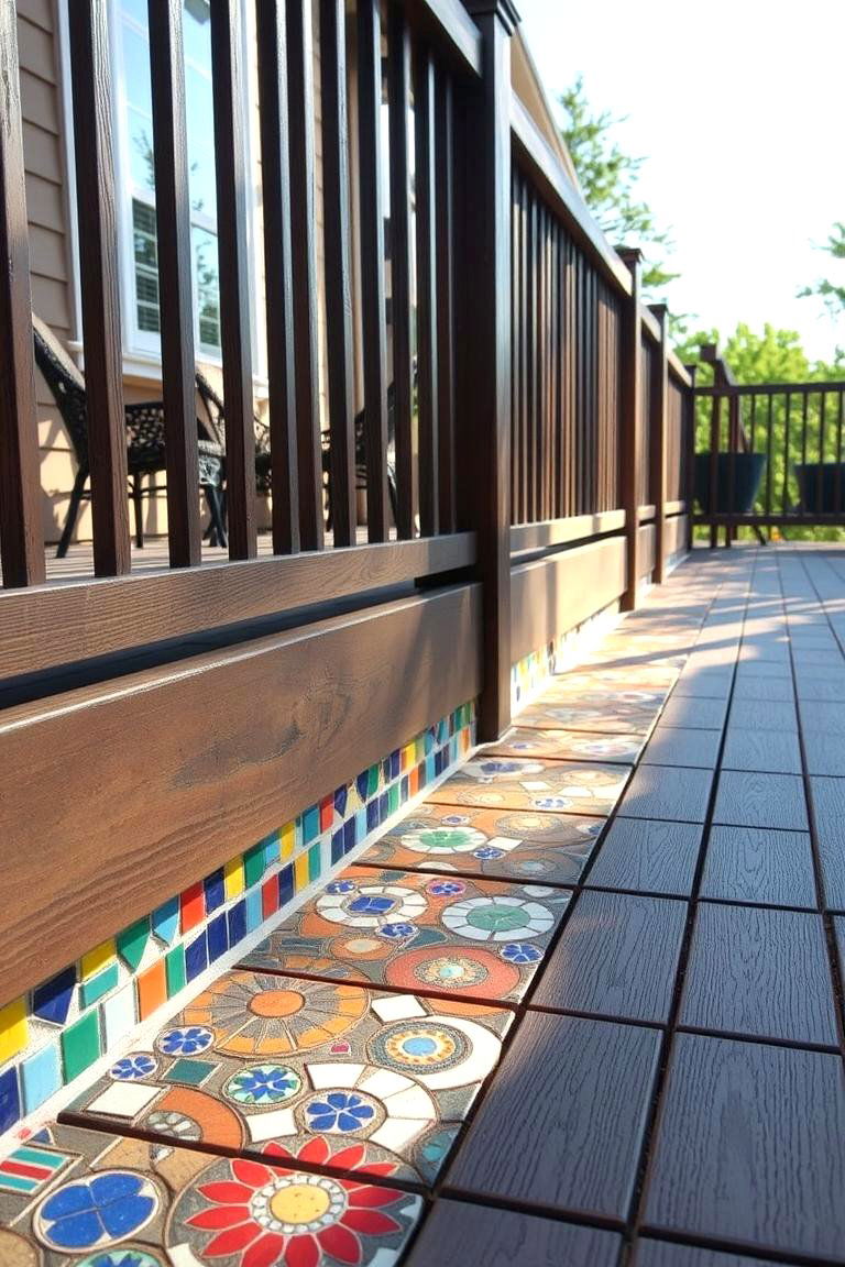 Mosaic Tile Skirting Artwork - 24 Deck Skirting Ideas