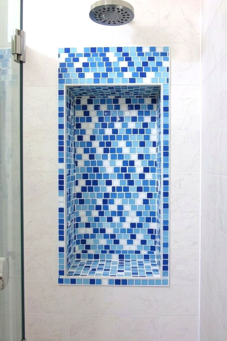 Mosaic Tiled Niche - 24 Shower Niche Ideas