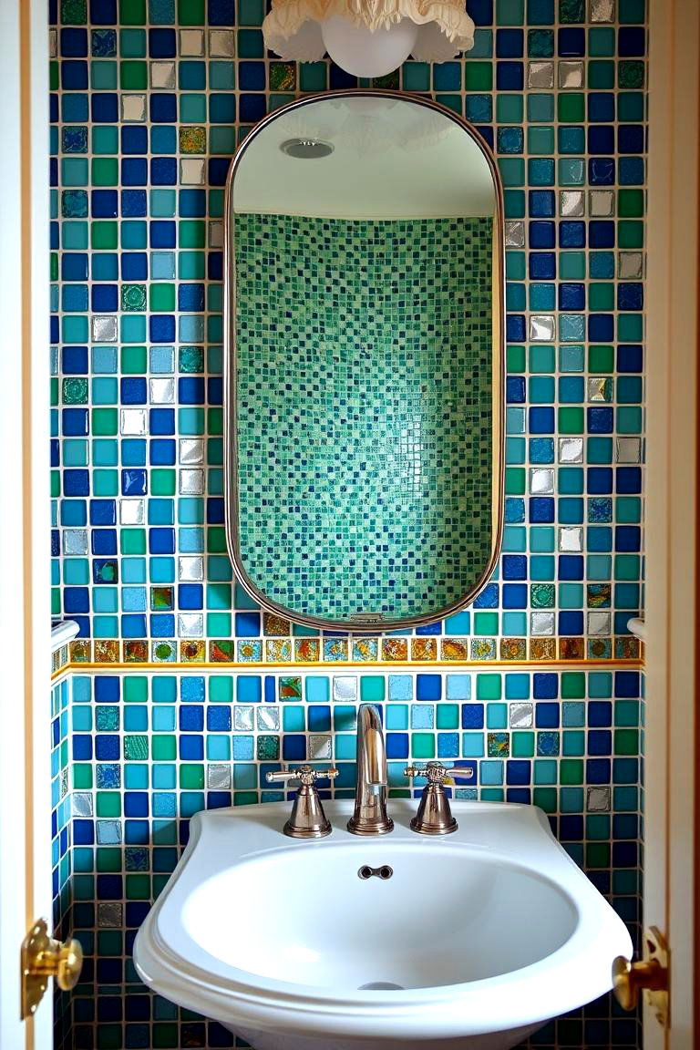 Mosaic Tiles for Colorful Personality - 24 Bathroom Backsplash Ideas