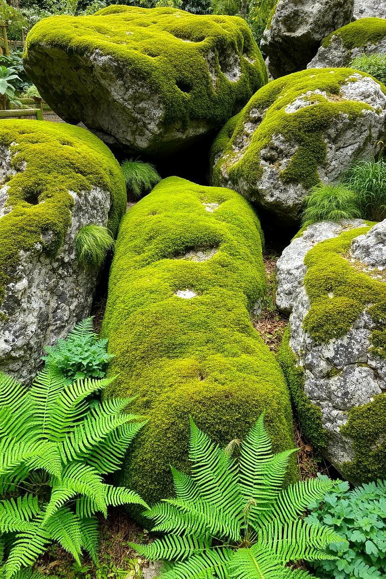 Moss Covered Rocks - 24 Moss Garden Ideas