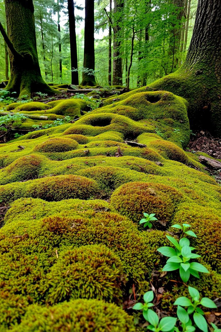 Moss Ground Cover in Woodland Gardens - 24 Moss Garden Ideas
