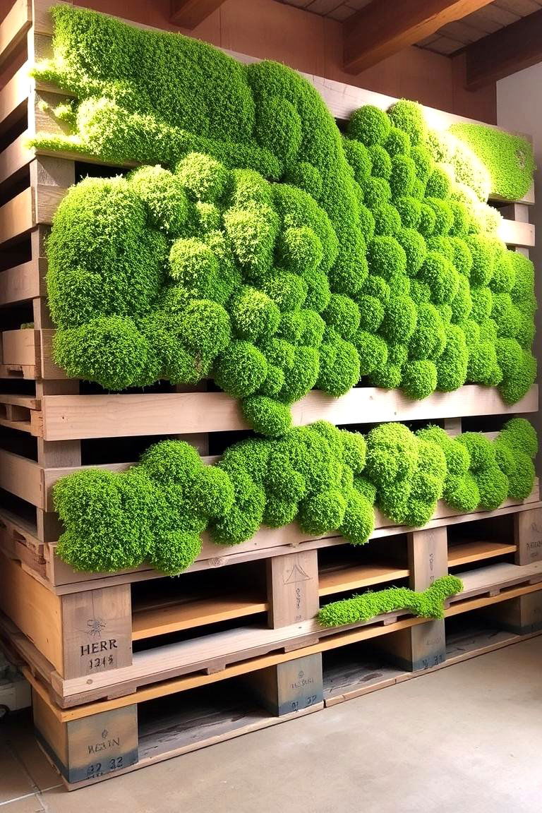 Moss Wall - 24 Vertical Pallet Garden Ideas