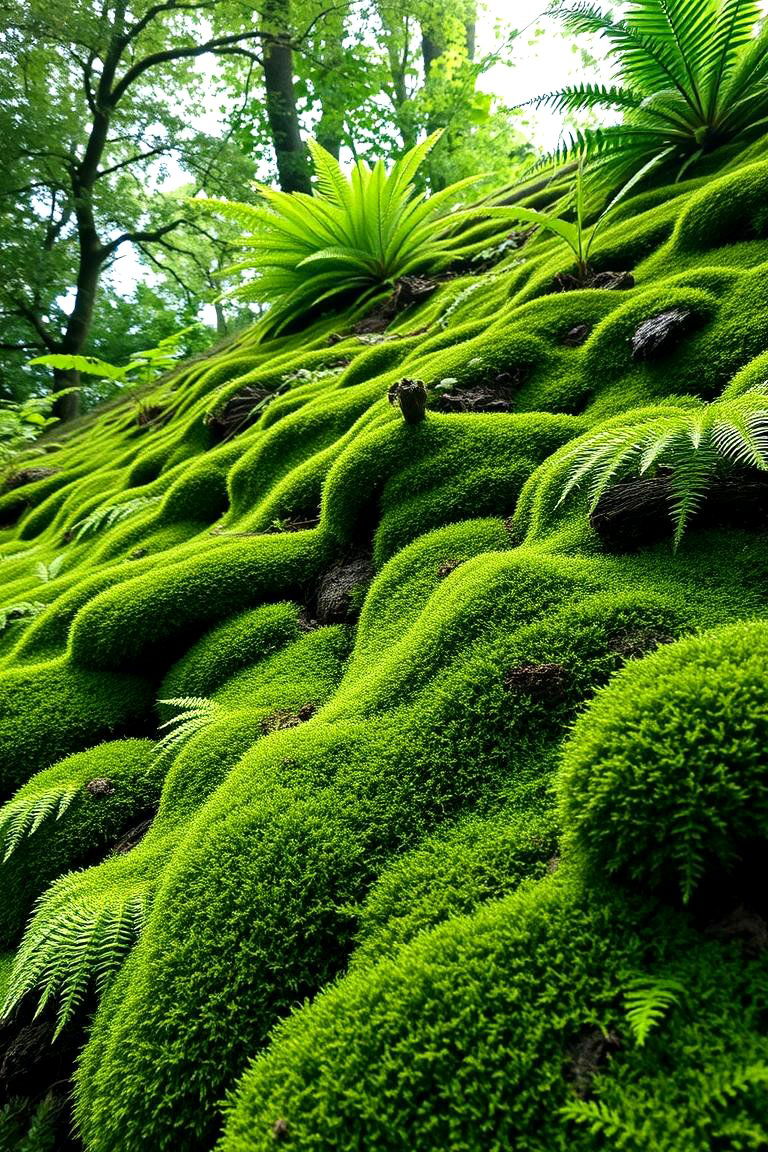 Moss and Fern Slope Garden - 24 Sloped Garden Ideas