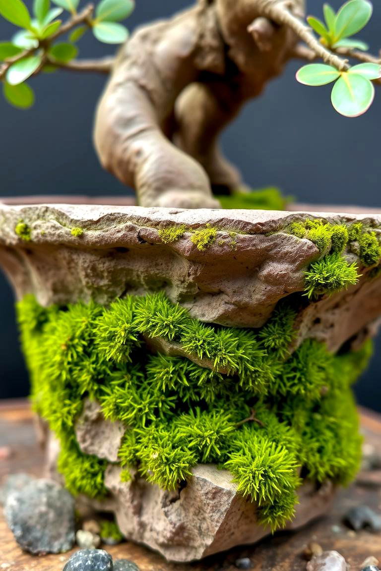 Mossy Bonsai Pot - 24 Moss Garden Ideas