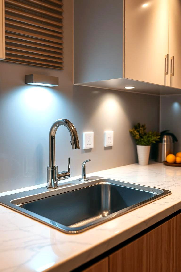 Motion Sensor Lights - 24 Kitchen Sink Lighting Ideas