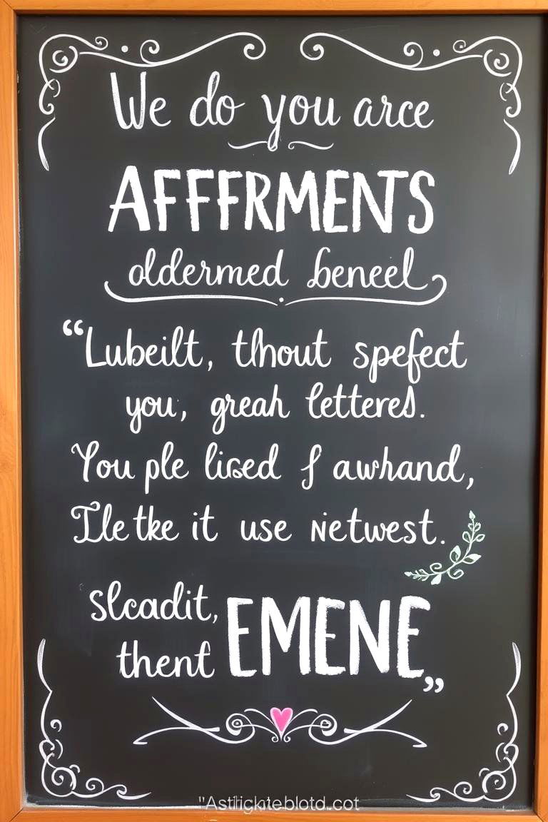 Motivational Affirmations - 24 Chalkboard Ideas