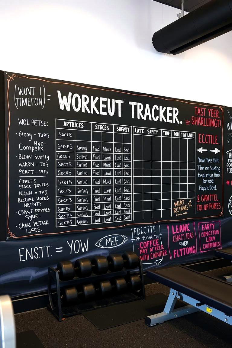 Motivational Workout Tracker Chalkboard - 24 Chalkboard Wall Ideas