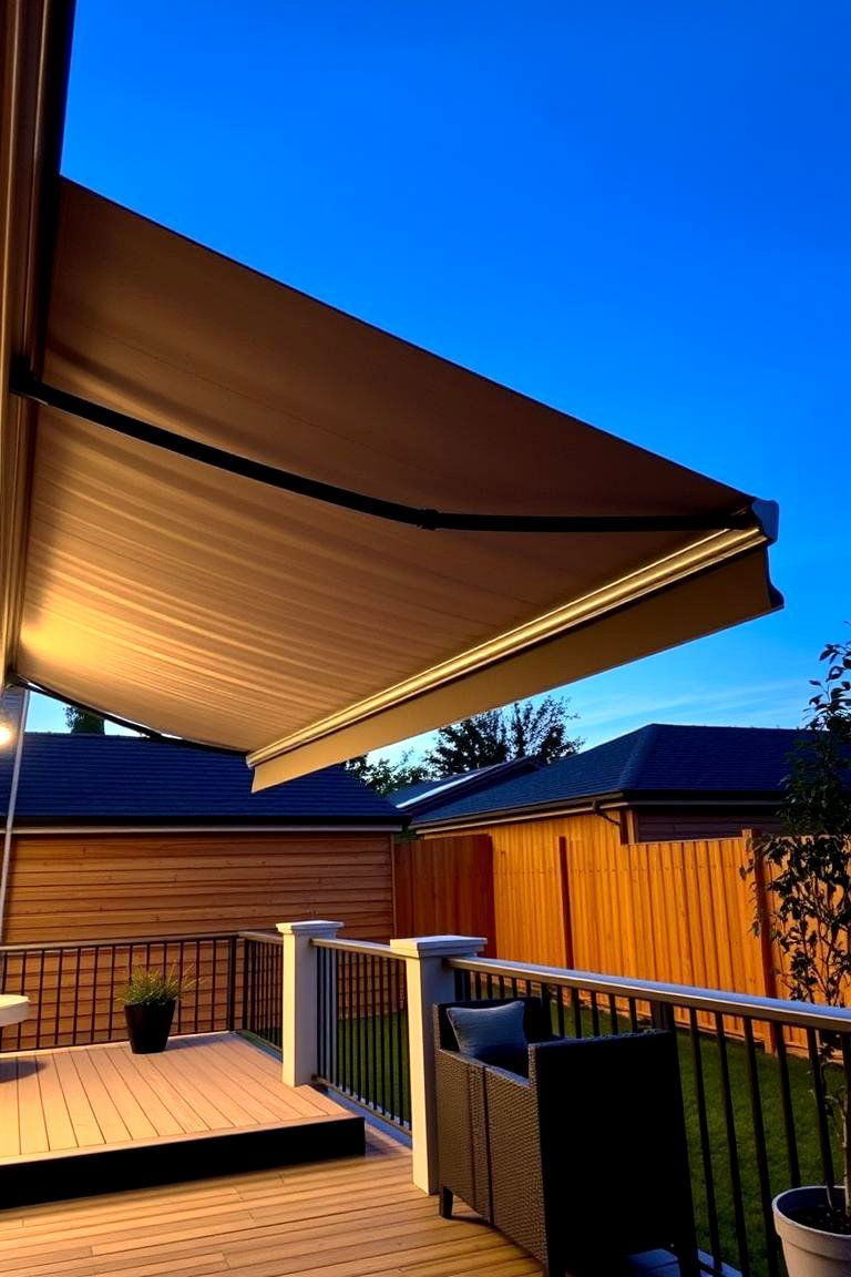 Motorized Awning with Remote Control - 24 Deck Awning Ideas