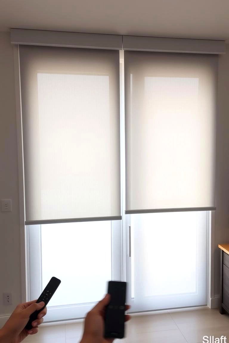 Motorized Curtains for Convenience - 24 Sliding Door Curtain Ideas