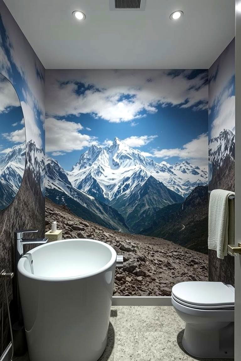 Mountain Adventure - 24 Bathroom Mural Ideas