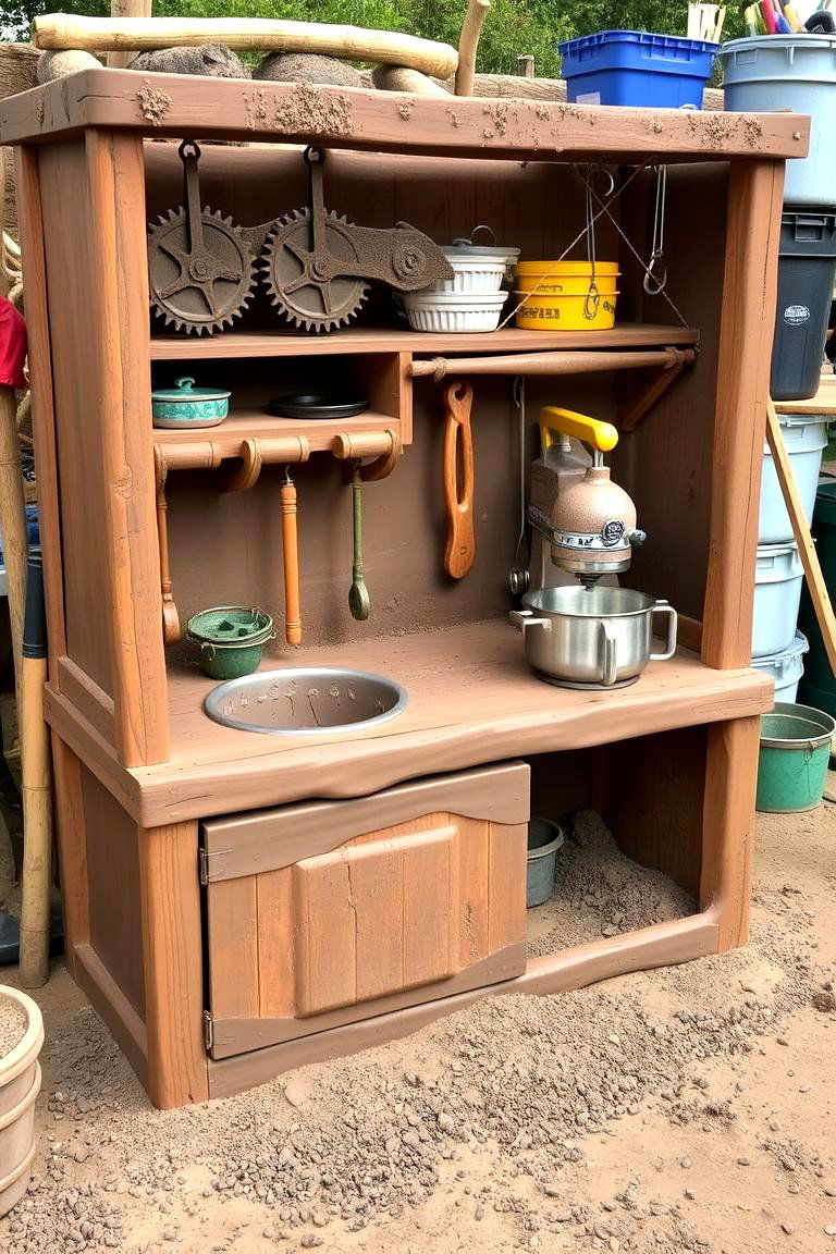 Mud Kitchen with Interactive Elements - 24 Mud Kitchen Ideas