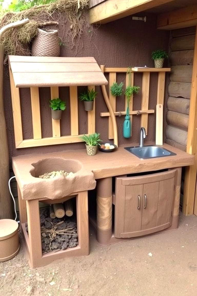 Mud Kitchen with a Compost Bin - 24 Mud Kitchen Ideas