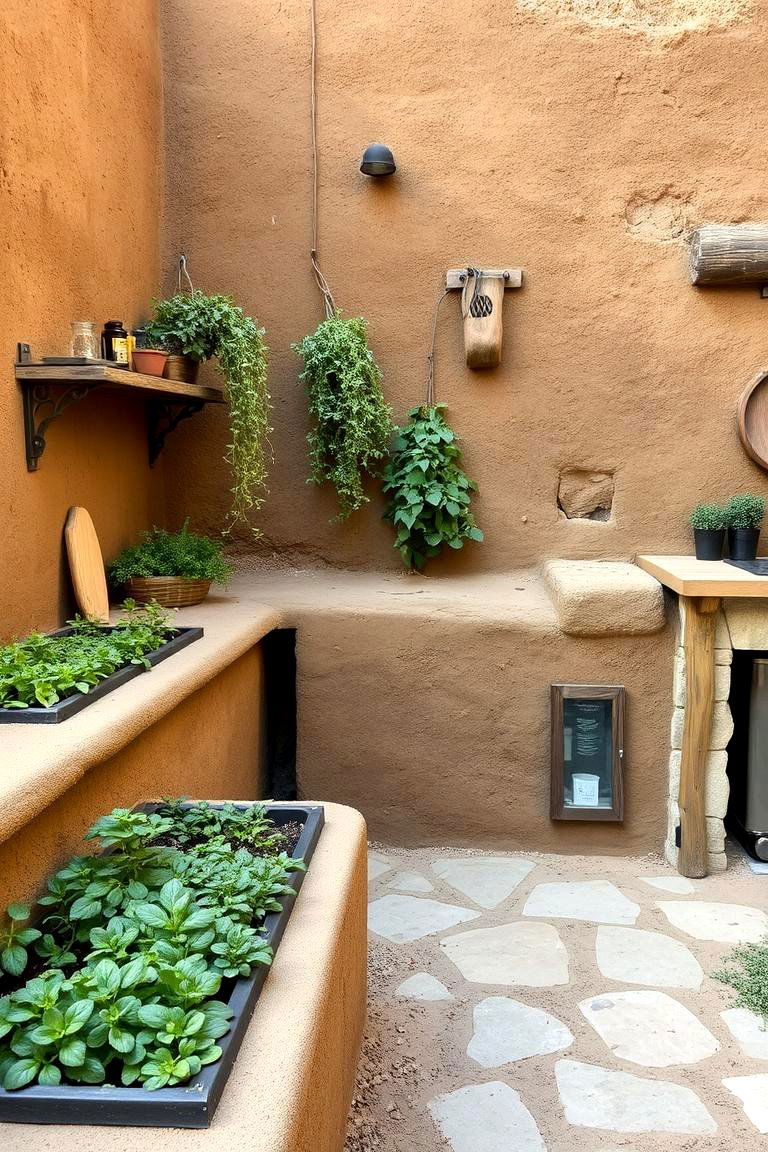Mud Kitchen with a Garden - 24 Mud Kitchen Ideas