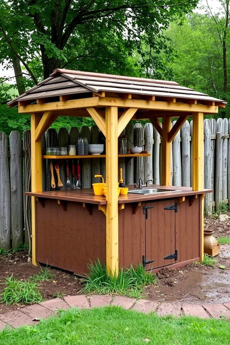 Mud Kitchen with a Roof - 24 Mud Kitchen Ideas for Kids