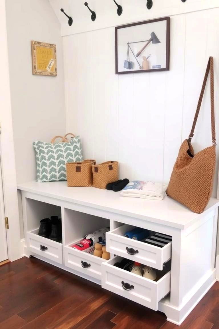 Mudroom Bench with Drawers - 24 Mudroom Bench Ideas