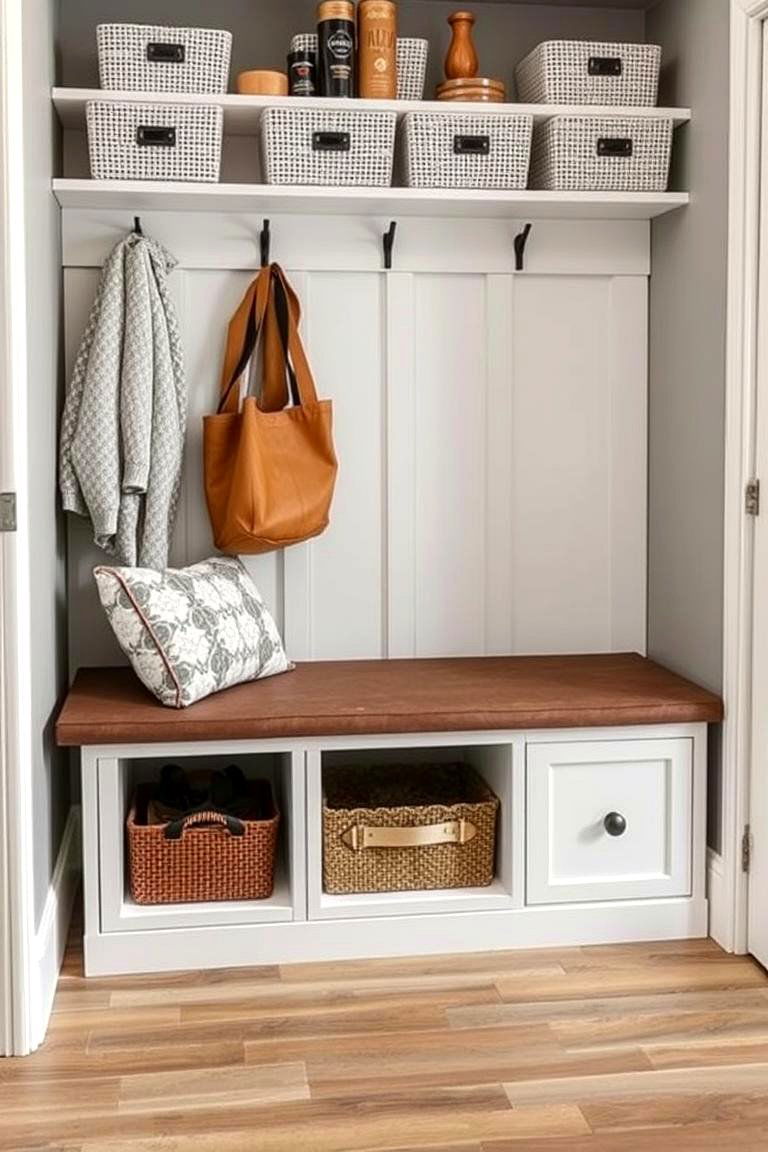 Mudroom Seating with Storage - 24 Small Mudroom Ideas