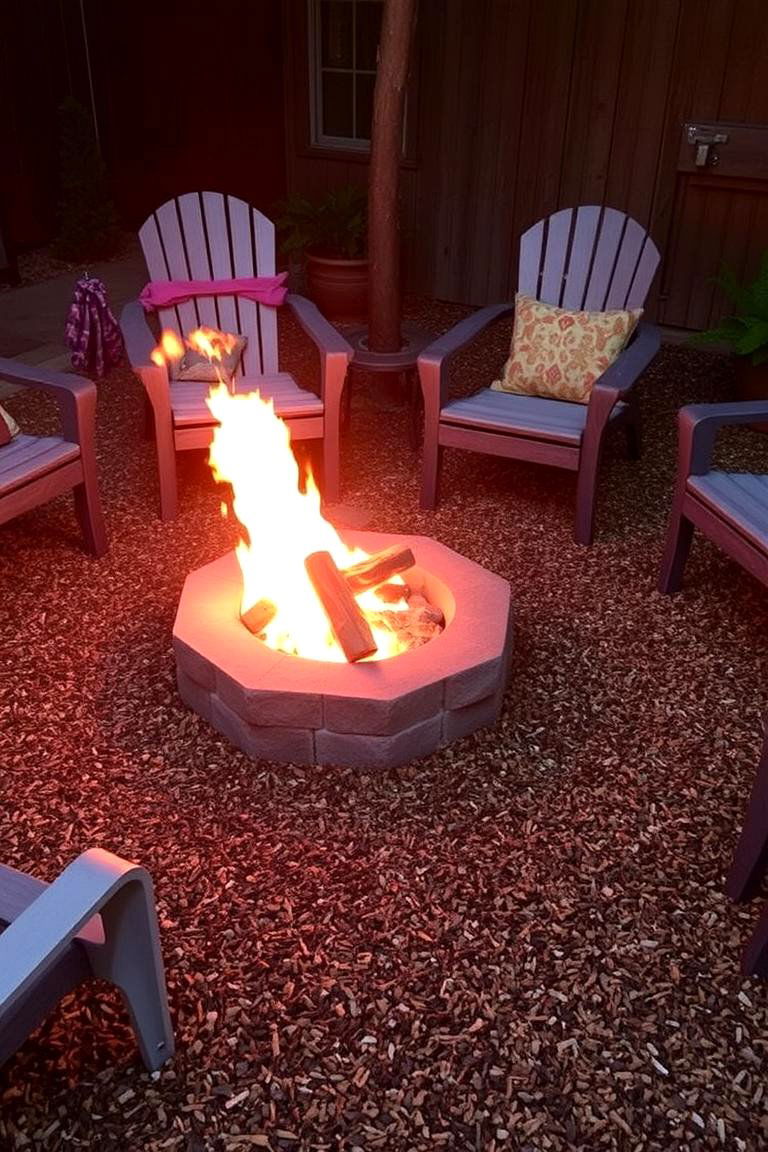 Mulch Patio with Fire Pit - 24 mulch patio ideas