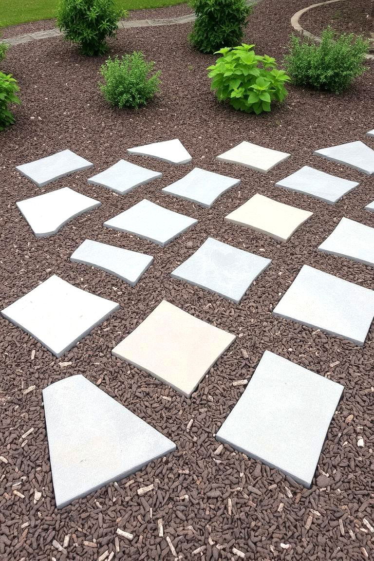Mulch Patio with Raised Stones - 24 mulch patio ideas