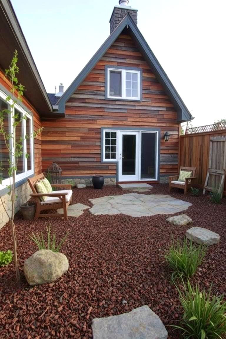 Mulch Patio with Recycled Materials - 24 mulch patio ideas