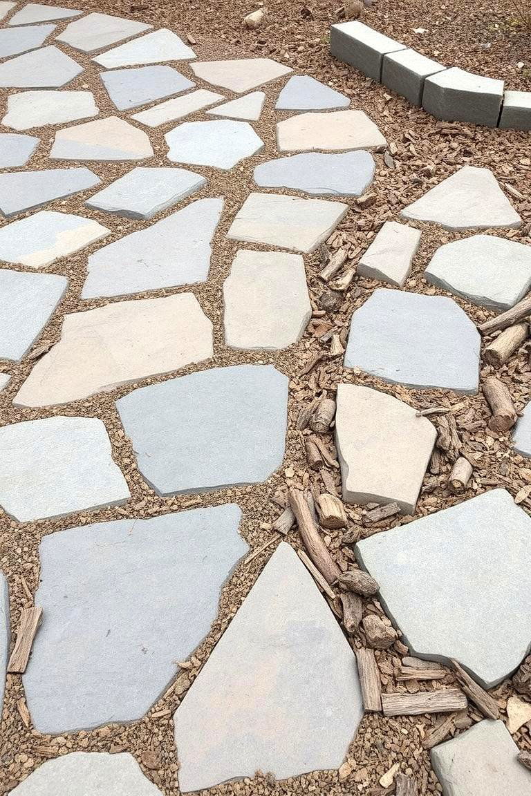 Mulch and Flagstone Patio - 24 mulch patio ideas
