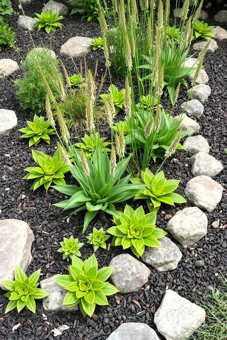 Mulch and Rock Landscaping with Native Plants - 24 Front Yard Landscaping Ideas With Rocks and Mulch