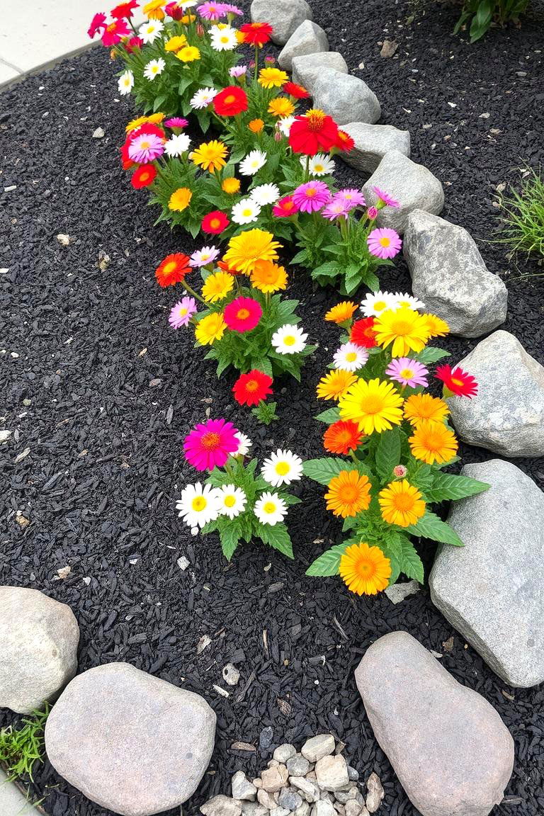 Mulch and Rocks for Flower Beds - 24 Front Yard Landscaping Ideas With Rocks and Mulch