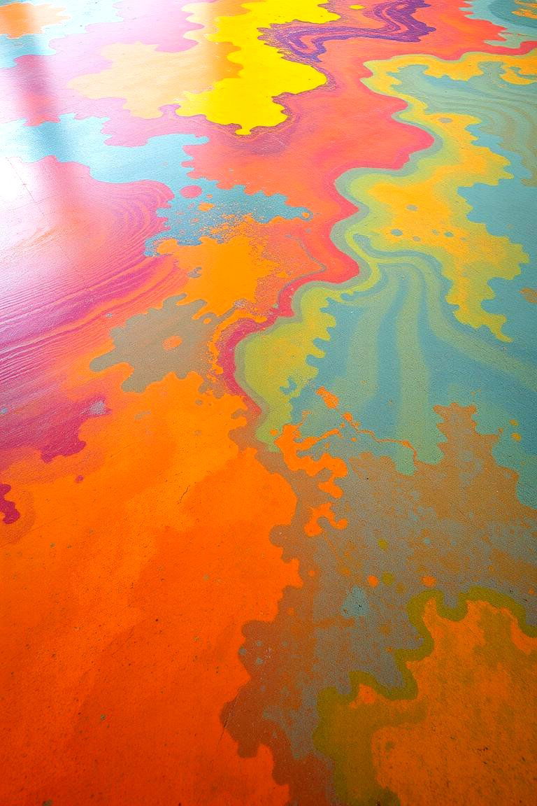 Multi Color Concrete Effects - 24 Concrete Floor Ideas