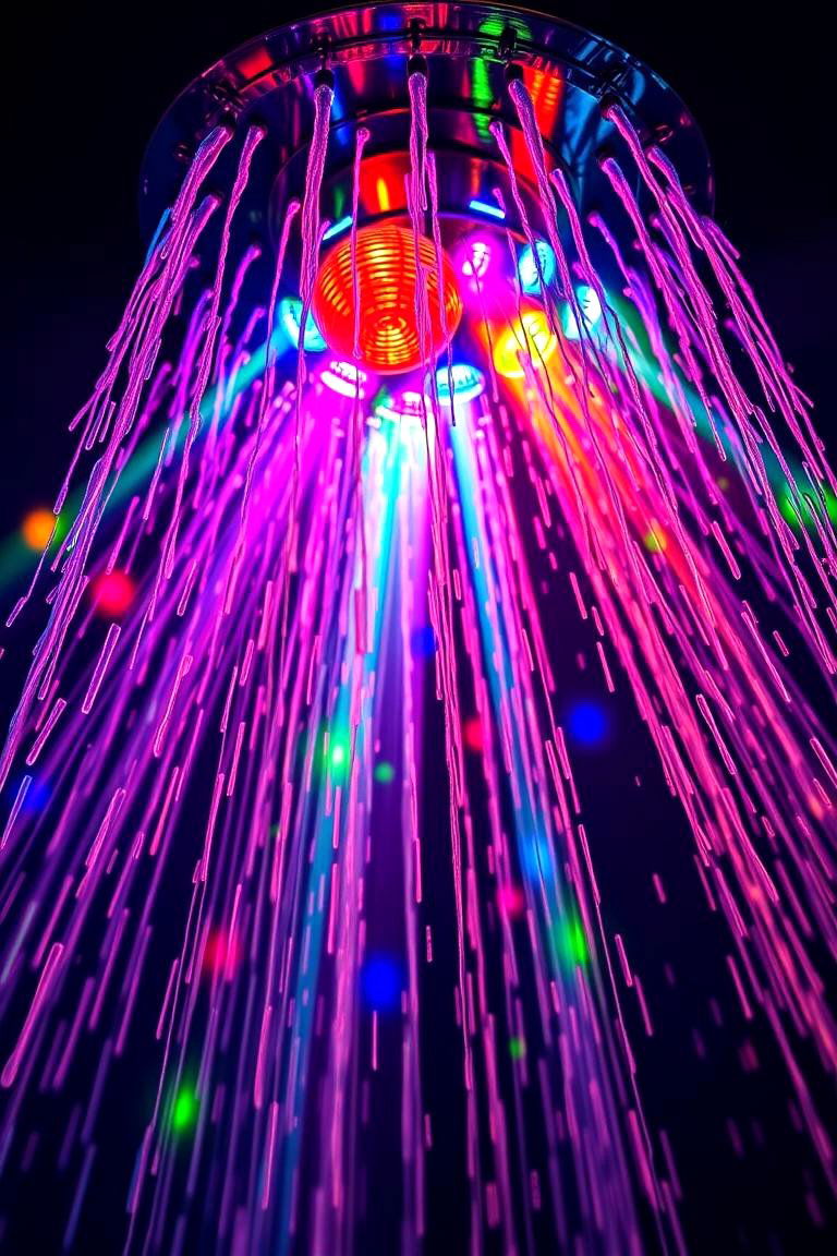 Multi Color Disco Shower Effects - 24 Shower Lighting Ideas
