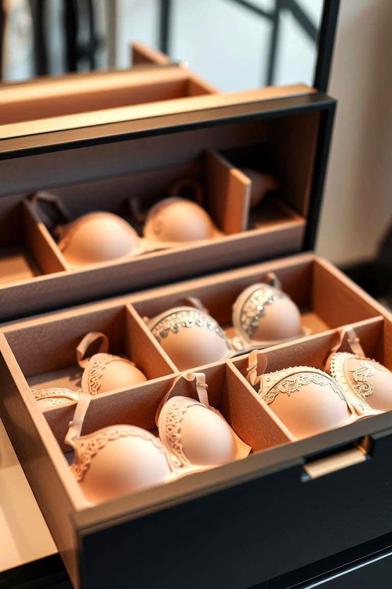 Multi Compartment Bra Box - 24 Bra Storage Ideas