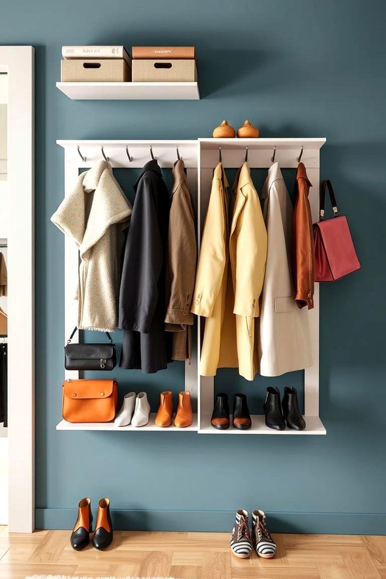 Multi Compartment Wall Rack - 24 Entryway Storage Ideas