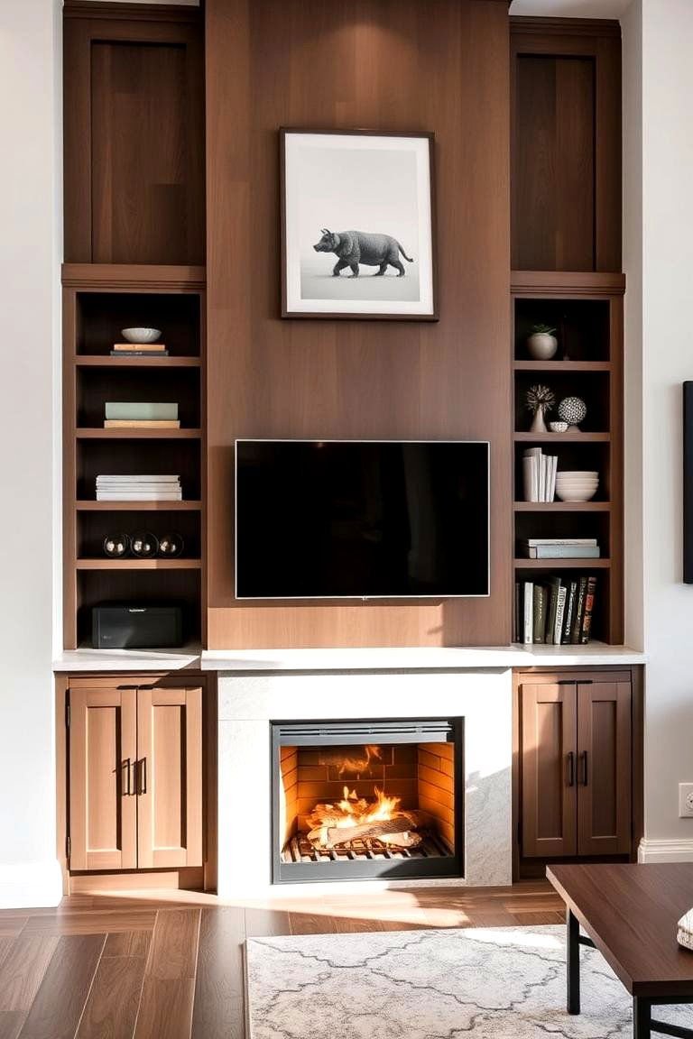 Multi Functional Built in Hearth and Storage - 24 Fireplace Built-in Ideas