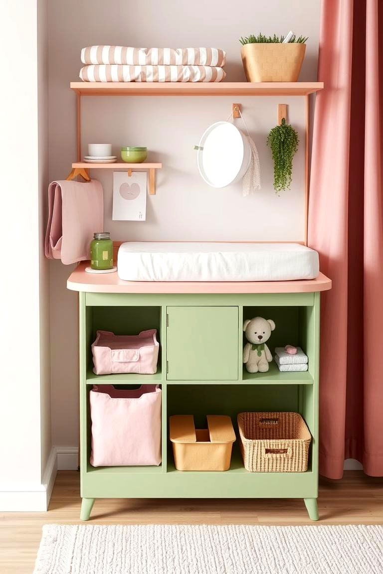 Multi Functional Changing Station - 24 Pink and Green Nursery Ideas