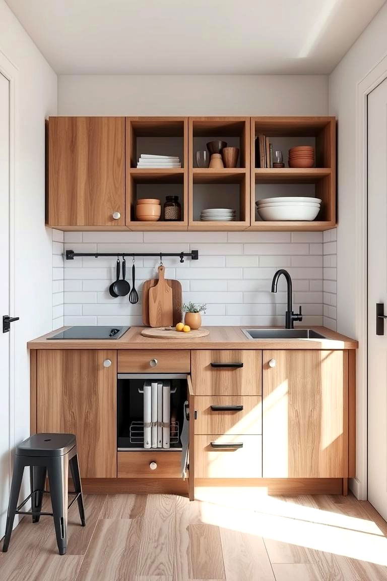 Multi Functional Compact Layout - 24 One Wall Kitchen Ideas