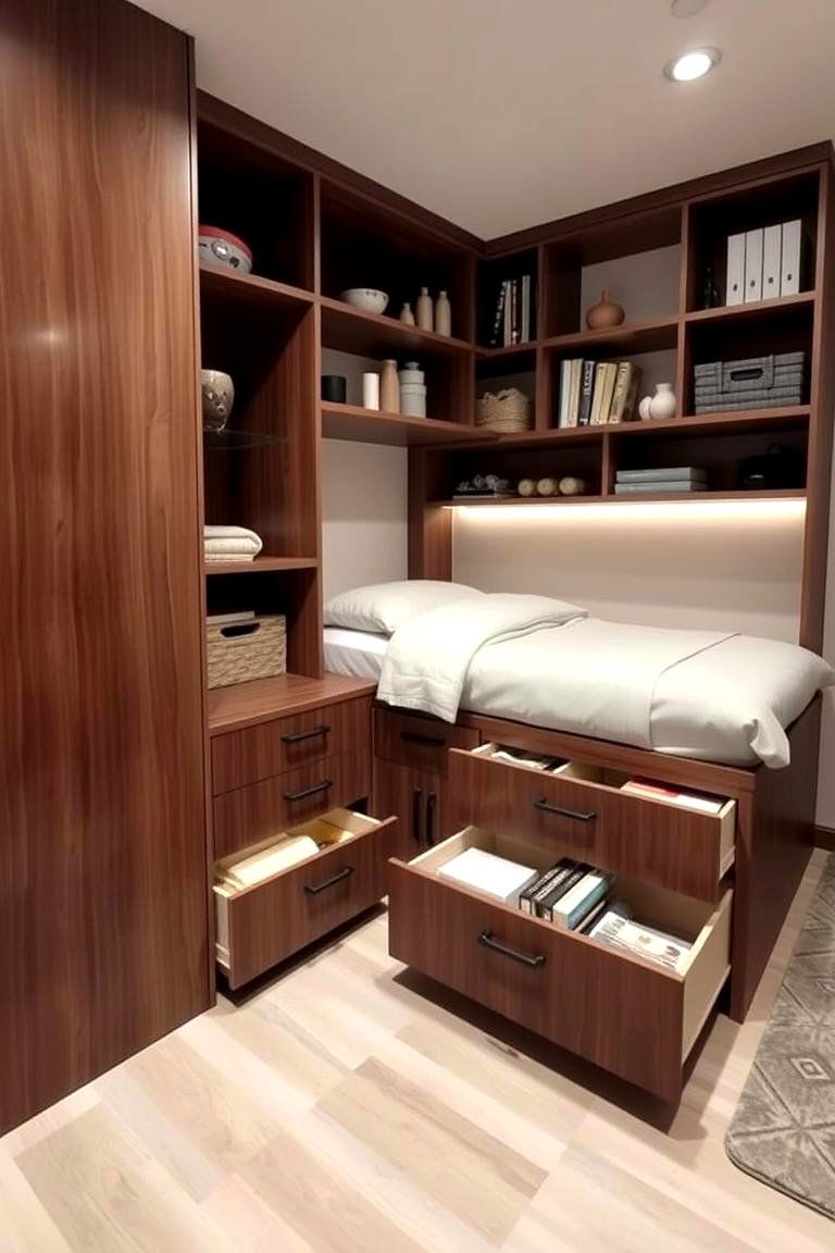 Multi Functional Corner Bed with Drawers - 24 Corner Bed Ideas