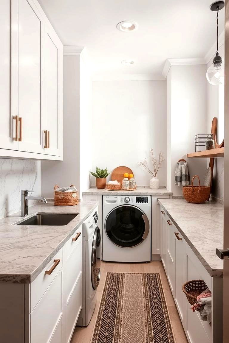 Multi Functional Countertops - 24 Boho Laundry Room Ideas